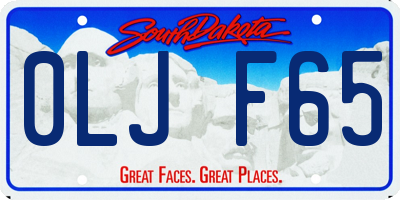 SD license plate 0LJF65