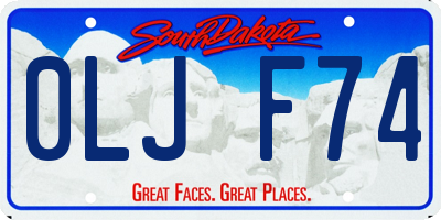 SD license plate 0LJF74