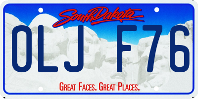 SD license plate 0LJF76