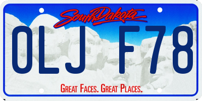 SD license plate 0LJF78