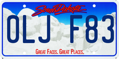 SD license plate 0LJF83