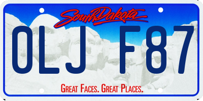 SD license plate 0LJF87