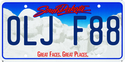 SD license plate 0LJF88