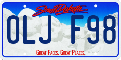 SD license plate 0LJF98