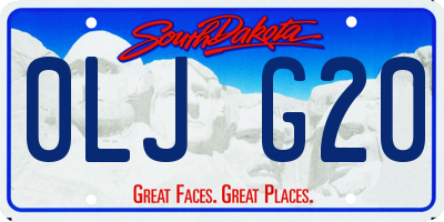 SD license plate 0LJG20