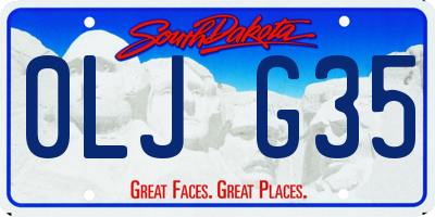 SD license plate 0LJG35