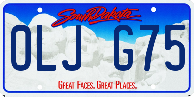 SD license plate 0LJG75