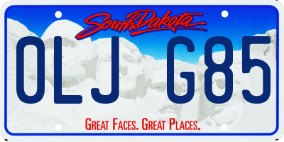 SD license plate 0LJG85