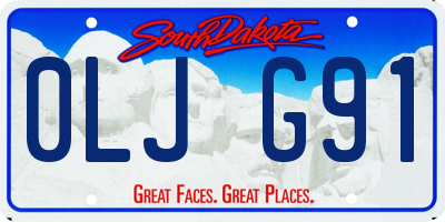 SD license plate 0LJG91