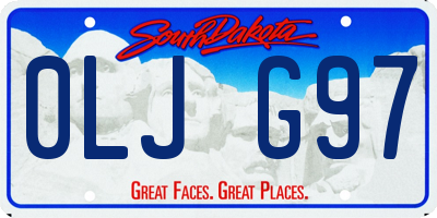 SD license plate 0LJG97