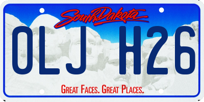 SD license plate 0LJH26