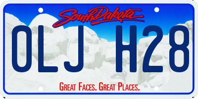 SD license plate 0LJH28
