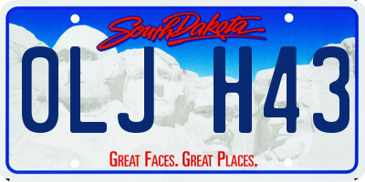 SD license plate 0LJH43
