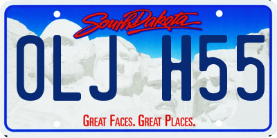 SD license plate 0LJH55