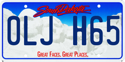 SD license plate 0LJH65