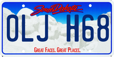 SD license plate 0LJH68