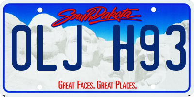 SD license plate 0LJH93
