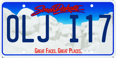 SD license plate 0LJI17