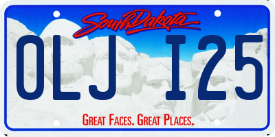 SD license plate 0LJI25
