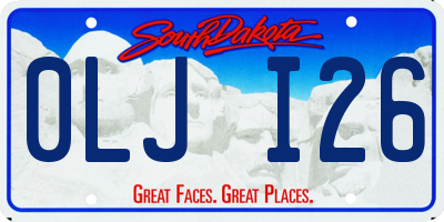 SD license plate 0LJI26