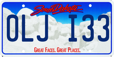 SD license plate 0LJI33