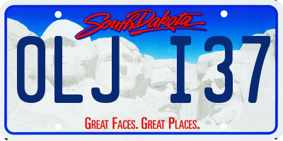 SD license plate 0LJI37