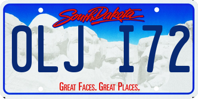 SD license plate 0LJI72