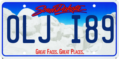 SD license plate 0LJI89