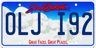 SD license plate 0LJI92