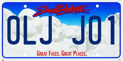 SD license plate 0LJJ01