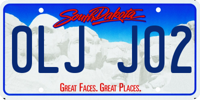SD license plate 0LJJ02