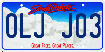 SD license plate 0LJJ03