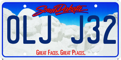 SD license plate 0LJJ32