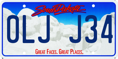 SD license plate 0LJJ34