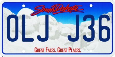 SD license plate 0LJJ36