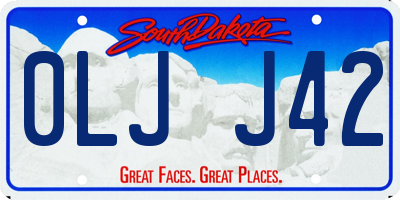 SD license plate 0LJJ42