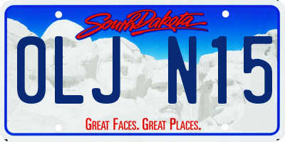 SD license plate 0LJN15