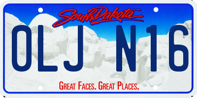 SD license plate 0LJN16
