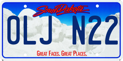SD license plate 0LJN22