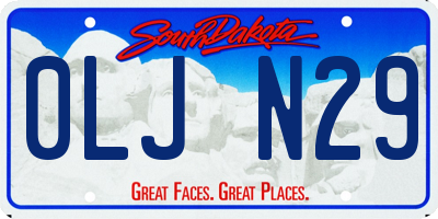 SD license plate 0LJN29