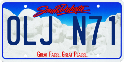 SD license plate 0LJN71
