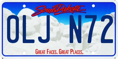 SD license plate 0LJN72