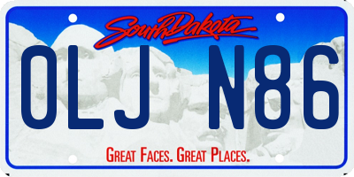 SD license plate 0LJN86