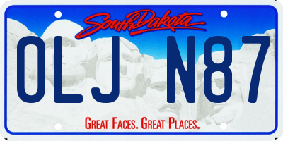 SD license plate 0LJN87