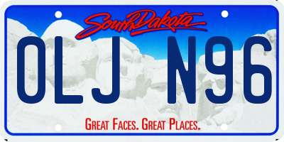 SD license plate 0LJN96