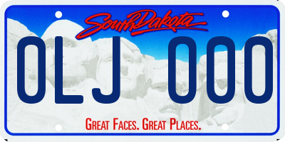 SD license plate 0LJO00