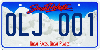 SD license plate 0LJO01