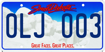 SD license plate 0LJO03