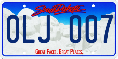 SD license plate 0LJO07