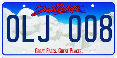 SD license plate 0LJO08